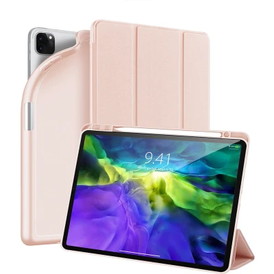 Afbeelding van Apple Tablet hoes geschikt voor iPad Pro 12.9 (2020) Dux Ducis Osom Tri Fold Book Case Series Roze