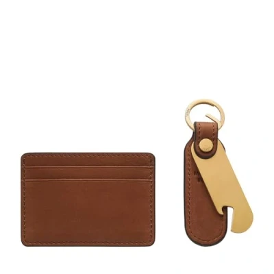 Afbeelding van Fossil Gifts Steven SET Visitekaarthouder, Heren, Maat: One Size, Brown