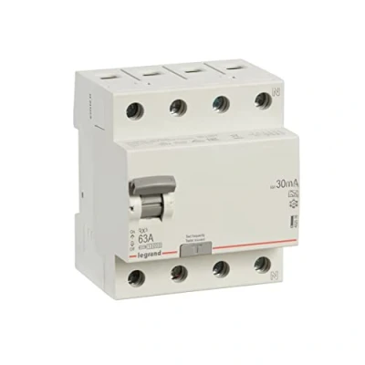 Afbeelding van LEGRAND, FI stroomonderbreker 63 A, 30 mA; aardlekschakelaar/RCD, 4 polig 63A / 30mA, 402076