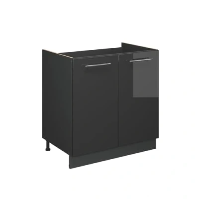Afbeelding van Vicco Onderkast spoelbak Fame Line, antraciet hoogglans, 80 cm zonder werkblad