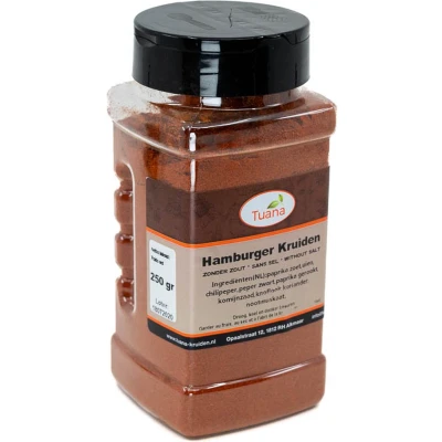 Afbeelding van Tuana Kruiden Hamburger Strooibus 170 Gram Zonder Zout MP0089