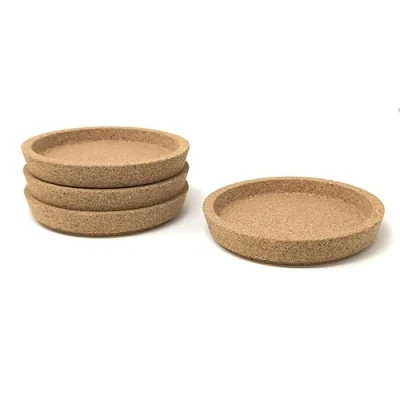 Afbeelding van Ikea 365+ Kurk Onderzetters met Diepe Groef Insert 4 (10cm), Bescherm Tafelblad Oppervlak, Grote Hack Sieraden Schotel (4, Diameter)