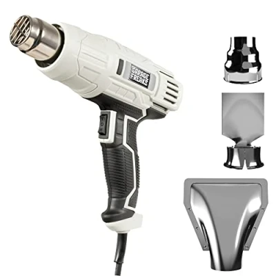 Afbeelding van Garage Freaks Elektrisch heteluchtpistool met 5 m kabel, 2000 watt, heteluchtföhn 2 warmtestanden 350 /600 C, keramische verwarmingsdraad, standfunctie, incl. 3 opzetmondstukken, ideaal voor autoisolatie