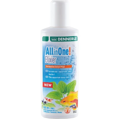 Afbeelding van Dennerle All in One Elixir De gemakkelijke aquariumverzorging voor vissen, garnalen, planten, filters en water 100 ml