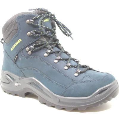 Afbeelding van Lowa Renegade GTX MID Bergschoenen, Heren, Maat: 41, Dunkelblau/limone Nubukleer/ textiel