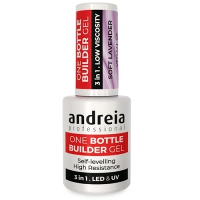 Afbeelding van Andreia Professionele Gel Builder Nail Construction Triphasic 3 in 1 Lage Viscositeit LED &amp; UV een Fles Nagelverlenging Zelfnivellerende Hoge Weerstand Kleur Zachte Lavendel