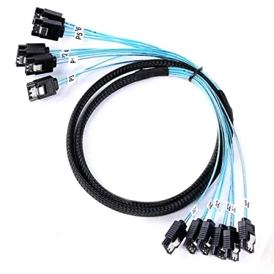 Afbeelding van ADCAUDX SATA III kabel 1 m 6 stks/set Gbps vervanging voor Bitcoin Computer Server CD DVD Drives Raid HDD SSD datakabel (3,3 FT)