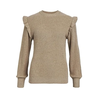 Afbeelding van Object Objmalena L/S Ruffel NOOS Trui, Dames, Maat: XL, Fossil