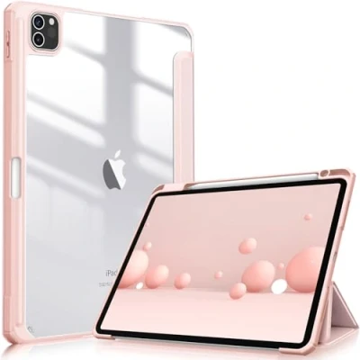 Afbeelding van Fintie Hoes voor iPad Pro 11 2021 (3e Generatie) [Ingebouwde Penhouder] Schokbestendige Cover met Transparant Harde Schaal Terug Case 11&quot; 2021/2020 / 2018, Roségoud