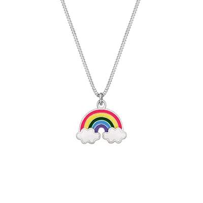 Afbeelding van Elli Rainbow Emaille Ketting silvercoloured voor kinderen, Maat: 36, Silver coloured