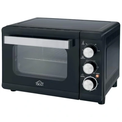 Afbeelding van DCG Vrijstaande Elektrische Oven 24 Liter Timer 6 Functies Hete Lucht 1380W Zwart