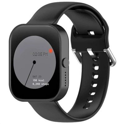 Afbeelding van GIOPUEY Horlogebandje, compatibel met de CMF BY NOTHING Watch Pro, zachte siliconen horlogeband, slijtvast, ademend, vervangingsbandje, zwart