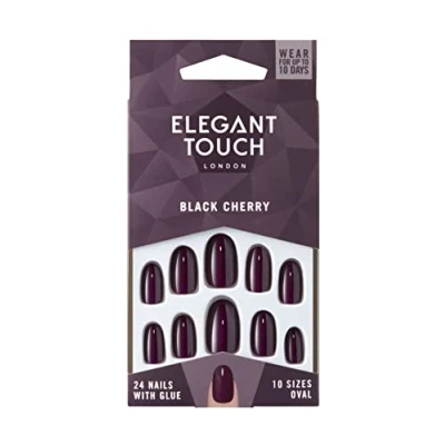 Afbeelding van Elegant Touch Kleur Valse Nagels ZWART KERS