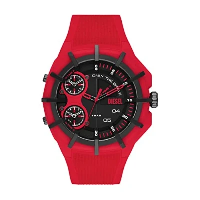 Afbeelding van Diesel Framed Chronograaf, Heren, Maat: One Size, Red