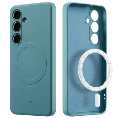 Afbeelding van Samsung Galaxy S24 Plus MagSafe Hoesje Siliconen en TPU (zacht) imoshion Softcase/Backcover Groen Telefoonhoesje