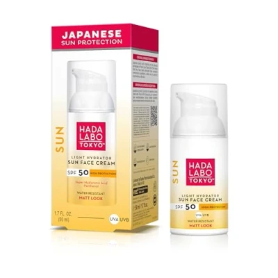 Afbeelding van Hada Labo Tokyo Sun Face Cream SPF 50 UVA UVB Hyaluronzuur, panthenol, waterbestendig