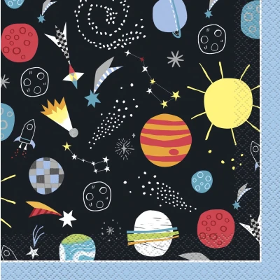 Afbeelding van Unique Party 73262 Outer Space Luncheon Servetten 16 Pcs, Grijs