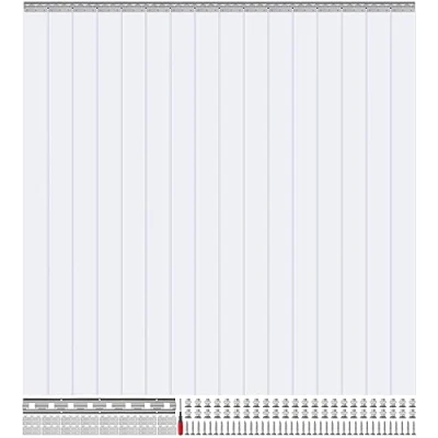 Afbeelding van VEVOR 244x244cm strokengordijnlamellen PVC transparant, 16 stuks