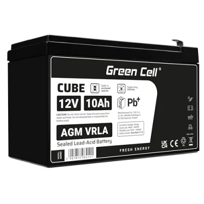 Afbeelding van Green Cell 12V 10Ah 10000mAh VRLA AGM accu
