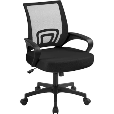 Afbeelding van Yaheetech bureaustoel, managersstoel, ergonomische draaistoel met mesh net, kantelfunctie