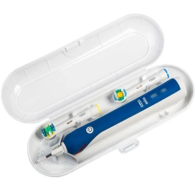 Afbeelding van Nincha Reisetui voor elektrische tandenborstel, Braun, Oral B, kunststof, vervanging, 1 handstuk en 2 opzetborstels, wit