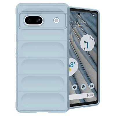 Afbeelding van Google Pixel 7a Hoesje Siliconen en TPU (zacht) iMoshion Softcase/Backcover Lichtblauw Telefoonhoesje