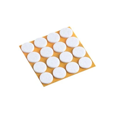 Afbeelding van Metafranc Viltglijders zelfklevend effectieve bescherming van uw meubels en stoelen / meubelglijders set voor gevoelige vloeren stoelglijders vloerglijders Ø 22 mm (16 Stuk) wit