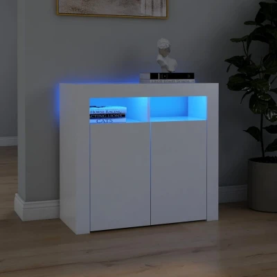 Afbeelding van Dressoir met LED verlichting 80x35x75 cm wit