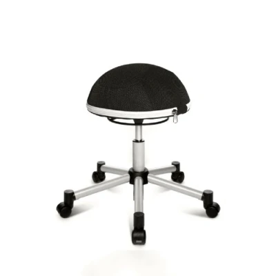 Afbeelding van Topstar Sitness Half Ball, Fitnesskruk, Werkkruk, Rolkruk, Driedimensionaal beweegbare zitting, stoffen bekleding, blauw