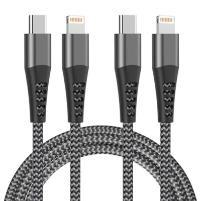 Afbeelding van iPhone USB C kabel, 1 m, 2 stuks [Apple MFi gecertificeerd], kabel naar Lightning snel opladen, oplaadkabel voor 14 Pro Max/14 Plus/13/12/11/XS