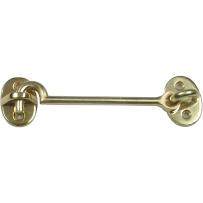 Afbeelding van AMIG windhaak / Windhaken messing goudkleur L10 cm D5 mm met schroefoog en kajuithaken