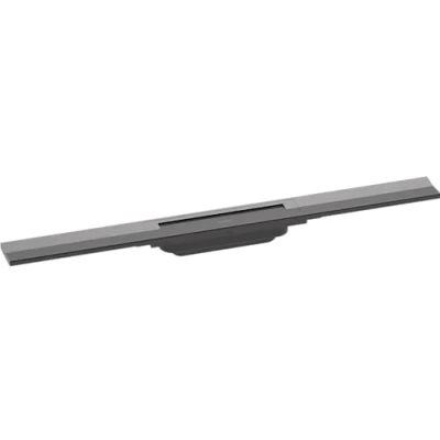 Afbeelding van hansgrohe RainDrain Flex 700, 56043340, in te korten, geborsteld zwart, chroom, kant en klare set douchegoot