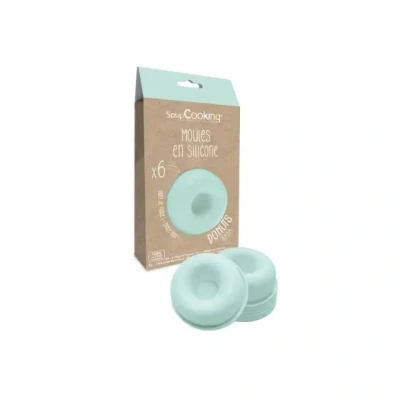 Afbeelding van ScrapCooking Set van 6 donutvormen siliconen donuts &amp; babas bakset 3D vormen voor taarten individuele zachte oven en vaatwasmachinebestendig cadeau keuken 2913