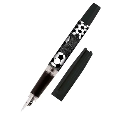 Afbeelding van Online Schrijfvulpen met iridium veer M, leuke schoolvulpen, robuust en ergonomisch, bachelor design, voetbalvulpen voor meisjes jongens, incl. blauwe inktcartridge, made in Germany