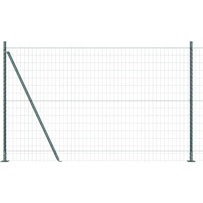 Afbeelding van vidaXL Euro Schutting met 7 Flangende Palen 1.6x10 m Gegalvaniseerd Staal