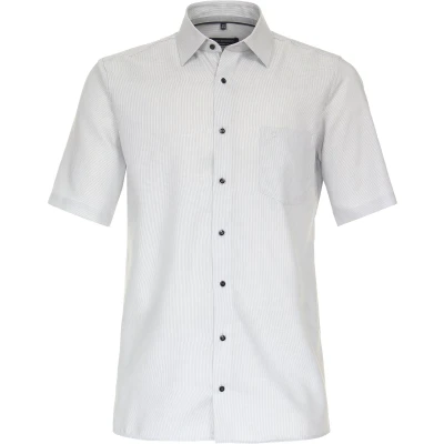 Afbeelding van CASA MODA comfort fit overhemd korte mouw dobby grijs Strijkvrij Boordmaat: 41