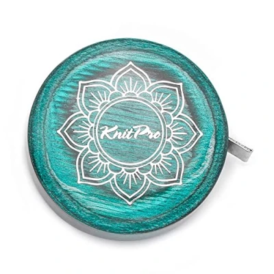 Afbeelding van KNITPRO KP36634 The Mindful Collection Teal intrekbare meetlint, houten, dubbelzijdig 150cm en 60&quot;