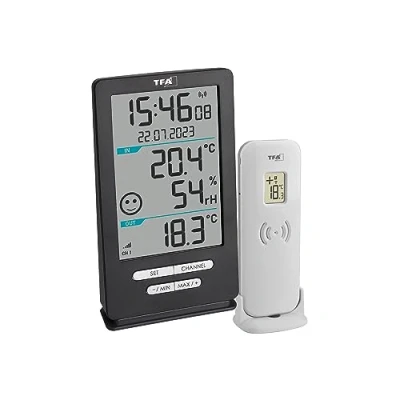 Afbeelding van TFA Dostmann Funk thermometer XENA HOME Draadloze digitaal Antraciet