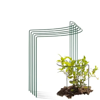 Afbeelding van Novatool 5 struiksteunen, metaal, halfrond, 40 cm, Ø 35 cm hoog, groen, vaste plantenhouder, plantensteun, bloemsteun, klimhulp, struikhouder, rozensteun