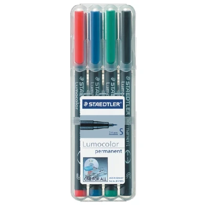 Afbeelding van Viltstift Staedtler Lumocolor 313 permanent S set à 4 stuks assorti