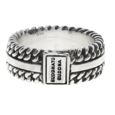 Afbeelding van Buddha to 788 Ring Chain Texture zilver Maat 16
