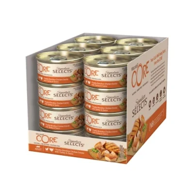 Afbeelding van 24x Wellness Core Kattenvoer Signature Selects Chunky Kip Kalkoen 79 gr