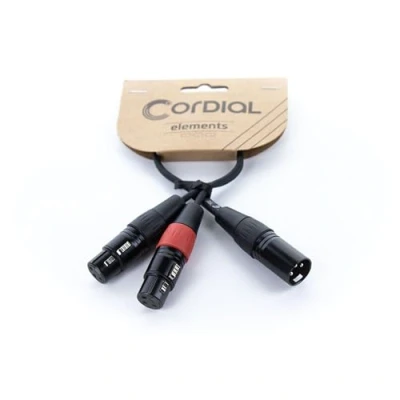 Afbeelding van Cordial EY0.3MFF Elements verloopkabel male XLR 2x female 0.3m