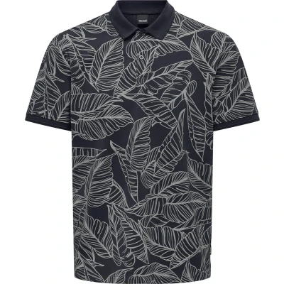 Afbeelding van ONLY &amp; SONS polo ONSVAIL met all over print dark navy