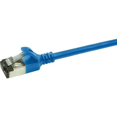 Afbeelding van LogiLink CQ9066S RJ45 Netwerkkabel, patchkabel CAT 6A U/FTP 3.00 m Blauw Extreem dun, Vlambestendig, Flexibel, Folie afscherming, Halogeenvrij, Snagless,