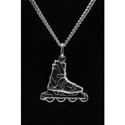 Afbeelding van Zilveren Skeeler ketting hanger groot