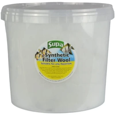 Afbeelding van Supa Aquariumfilterwol 3 liter (pak van 1), synthetisch materiaal dat ideaal is voor het verwijderen afvaldeeltjes in zowel aquariums als vijverfiltratiesystemen, wit, 150 g 1)
