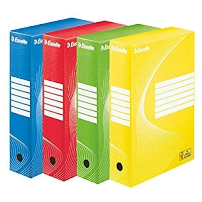 Afbeelding van Esselte A4 Standaard archiveringsdoos, diverse kleuren, 4 stuks