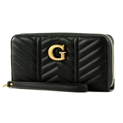 Afbeelding van Guess Large ZIP Around Portemonnee, Dames, Maat: One Size, Black