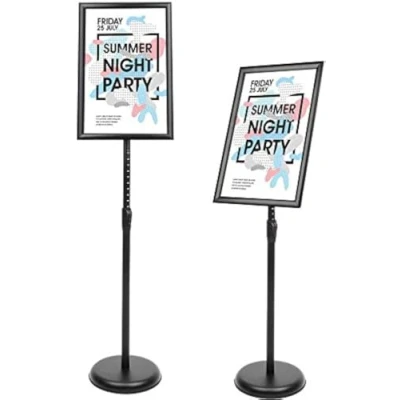 Afbeelding van A3 Poster Stand Floor Staande Teken Houder Snap Frame Verstelbare Aluminium Stand, Menu Display Kennisgeving voor Bruiloft/Zakelijke Activiteiten (Zwart) (Zwart, A3)